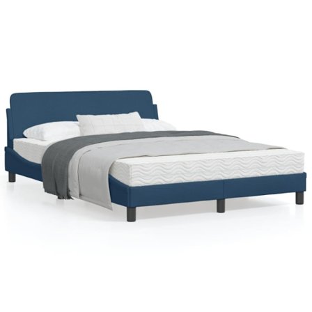 Bed Frame with Headboard "Dover" Blue 120x200 cm Fabric