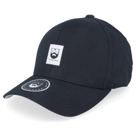 Bearded Man - Svart flexfit Keps - Bm Logo Wh Woven Black Flexfit @ Hatstore