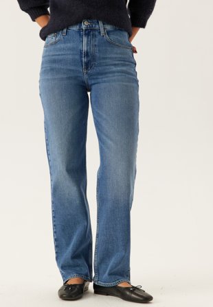 TOMMY JEANS - Layla Hr Slim Str Bi0134 Co - 1A5 Denim Medium - Kläder - - Bubbleroom