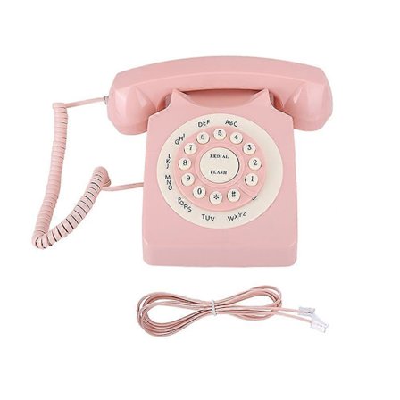 Retro Puhelin 80-luvun Puhelin/Lankapuhelin/Hotellin Lankapuhelin Pinkki