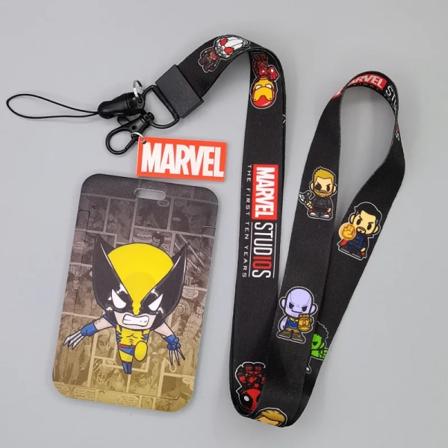 Ny Marvel PVC-korthållare Spiderman Captain America Iron Man Super Hero Anime Print Student Campus Card Cover Lanyard ID-kort Xhmw27