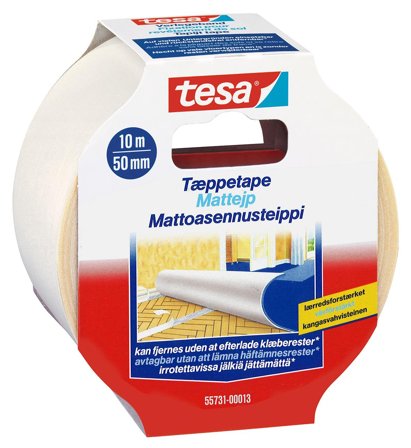 Tesa 55731 Gulvtape i polypropylen, dobbeltsidet 10 m x 50 mm, Maskintilbehør & forbrugsvarer