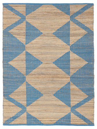 Innen-/Outdoor-Teppich Zack Beige/Blau