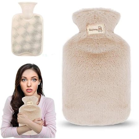 Varmvattenflaska med Mjukt Omslag Premium Naturligt Gummi Säker