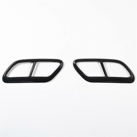 Sort rustfrit stål rørhals udstødningsudgange hale ramme trim dæksel til Volvo S60 2020 S90 V90 2