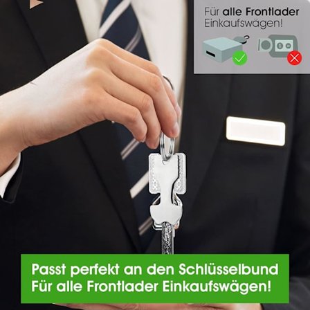 Metallinen ostoskärryjen avain - ostoskärryjen avain - irrotettava