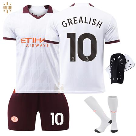 2324 Manchester City borta vit tröja för vuxna och barn NR.10 Grealish NO.10 20