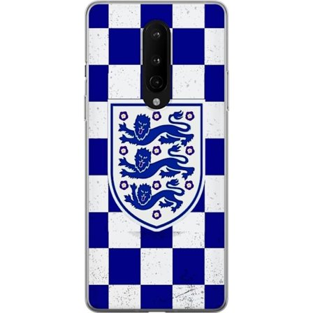 Yhteensopiva Puhelinkuori OnePlus OnePlus 8 Graafinen shakkiruudukkokuviointi sinisellä ja valkoisella, klassisella heraldisella vaakunalla, retrohen