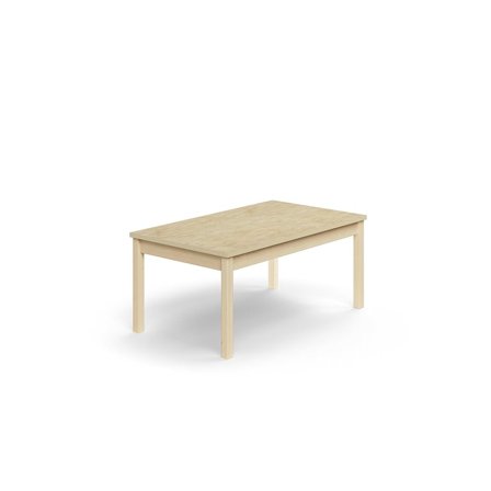 Bord DECIBEL, L1200 B700 H530 mm, lyddempende linoleum, bjørk/beige