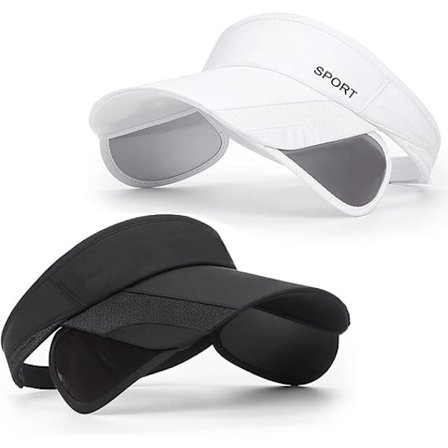 2-pakning Sol Golf Visirhatter for Kvinner, Justerbar Uttrekkbar Skygge Golf Caps Strandhatter for Kvinner