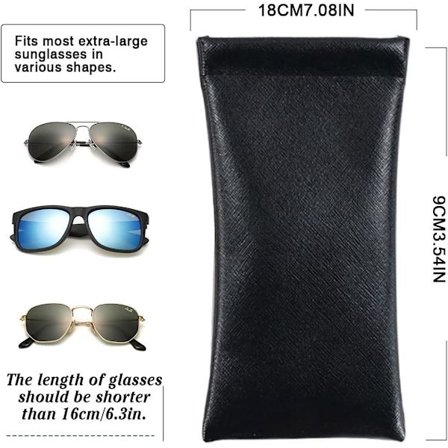 1 Styk Snap-on Bærbar Solbrilleetui, Brillelomme, Blød G