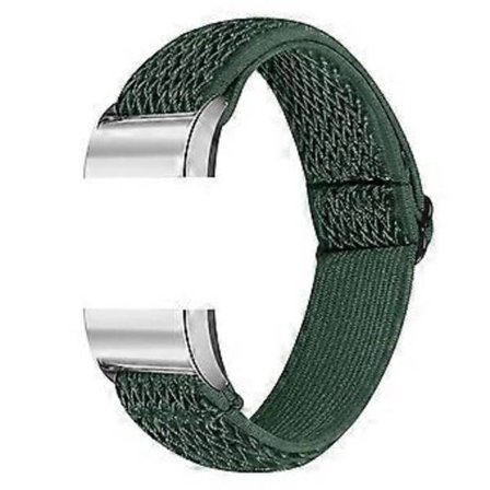 Flätat Nylon Solo Loop Klockarmband Justerbart Elastiskt Armband Ersättning Kompatibelt För Fitbit Charge 2 (Turkos)