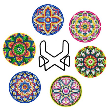 6 stk./sæt gør-det-selv diamantmalerisk borddæksel Dækkeserviet C C