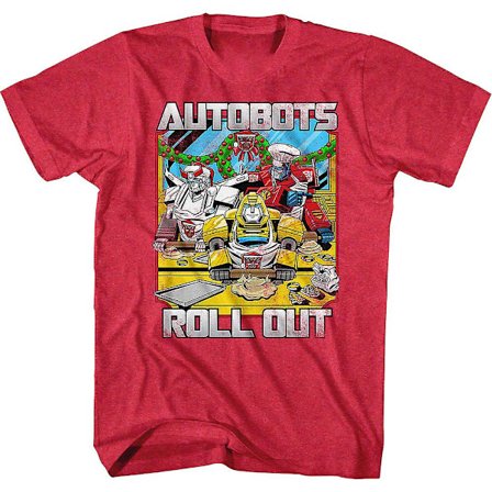 Autobots rullar ut Röd Transformers Christmas T-shirt