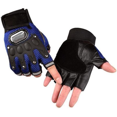 Miesten hengittävät verkkopyöräilyhanskat liukumattomat nahkaiset ajo- ja ajo-hanskat maastopyörä moottoripyörä puolen sormen hanskat luistelu 