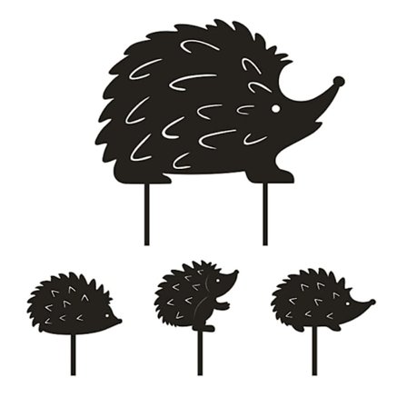 4 stk. akryl pindsvin terrasse stik skilt græsplæne jord stik