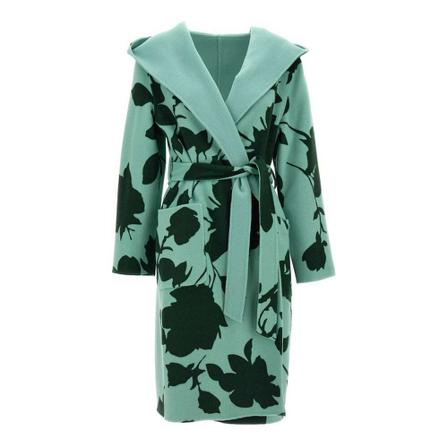 P.a.r.o.s.h., Belted Coat Zielony, Kobieta, Rozmiar: L