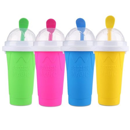 1 stk. Frozen Magic Squeeze Cup Slushie Maker Kop Grøn