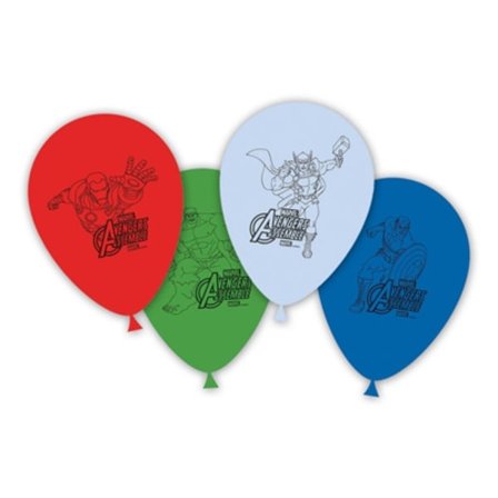 Avengers balloner 6 stk 27,5 cm iron man hulk ballon