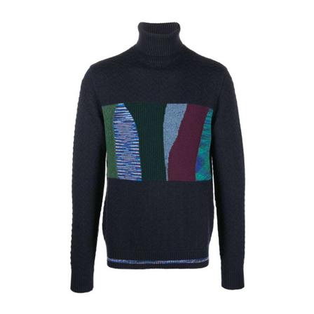 Missoni - Stickade Tröjor - Blå - Herr - Storlek: L, Herr, Storlek: L
