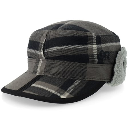 Outdoor Research - Grau army Cap - Yukon Cap Black/Pewter Plaid Army Earflap @ Hatstore