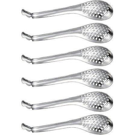 Kaviar skje i rustfritt stål Molekylær vask skje Kjøkken Gourmet Egg Sil Sfærisk skje For Hjem Kjøkken Restaurant sølv 6 stk KPM