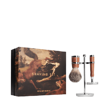 Benjamin Barber Classic 3-piece Shaving Set Wood Safety Razor Rakning ONESIZE