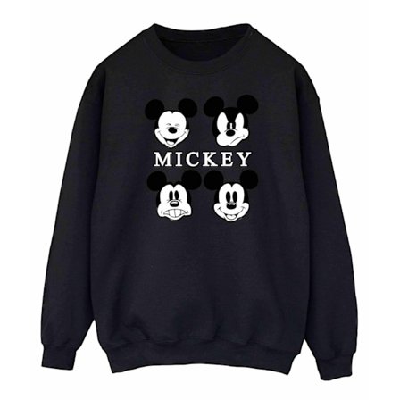 Disney Dam/Kvinnor Mickey Mouse Huvud Sweatshirt XXL Svart