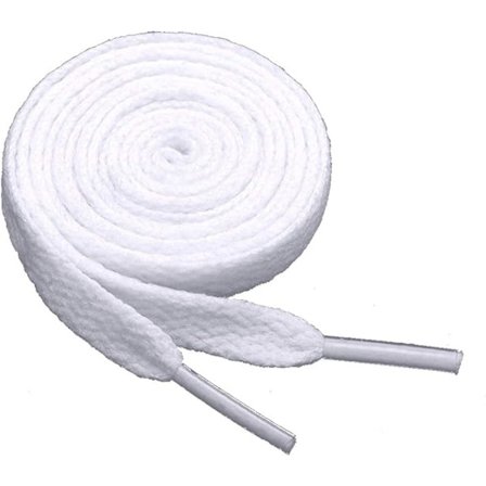 Flade snørebåndssæt med 2 par 120CM skosnørebånd til sneakers, hvid