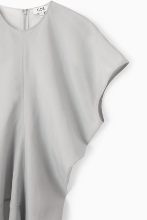 COS Women's Abito Lungo Con Cuciture A Spirale in Blu