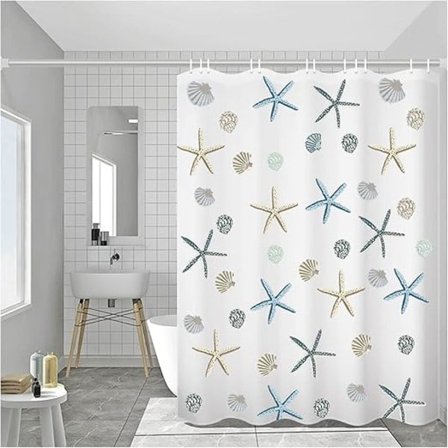 Bruseforhæng, 200*220 cm vandtæt bruseforhæng mod skimmel_ry