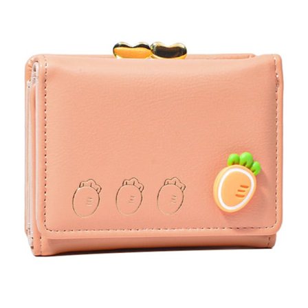 Dame Søt Tegneserie Print Lommebok Tri-Fold Multi-kort Myntveske For Utendørs Shopping Skole