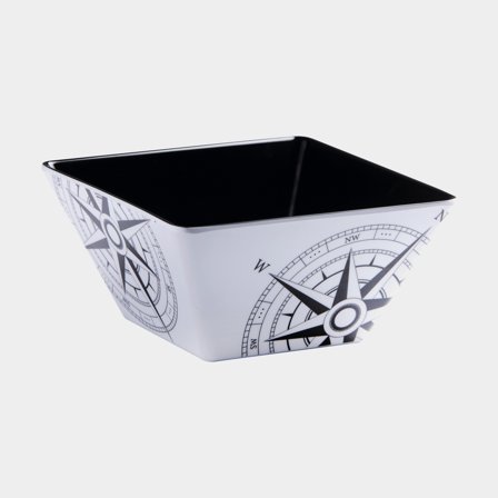 Głębokie talerze melaminowe Marine Business Lombok, non-slip, biały/czarny, 15 cm, 6-pack - Jachtowa