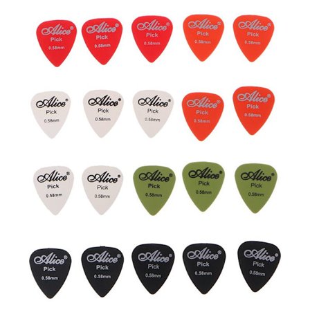 20 stk 0,58 mm glatt nylon gitarplukker Pick Plectrum Holdbarhet