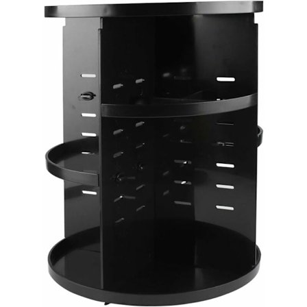 Sminkeorganisator 360 graders roterende justerbar kosmetikkholder Stor kapasitet Sminkeoppbevaringsboks Svart, Sunny