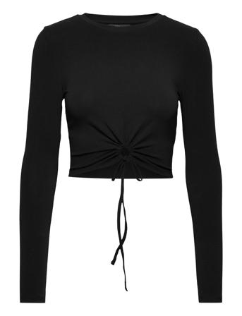 Onllive Love Ls Front Detail Top Cs Nn Langærmet T-shirt Sort ONLY