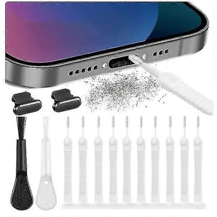 Kompatibel med iPhone Mobiltelefon ladeport støvplugg rengjøringssett - Perfekt
