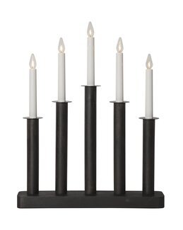 Adventsljusstake Plate av trä Svart - Star Trading