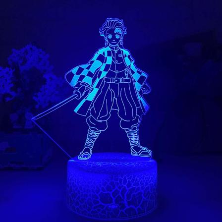 3D nattlys Kimetsu No Yaiba Tanjiro Kamado figur LED nattlys for barnerom dekor nattlys barneskrivebord 3D lampe Demon Sla