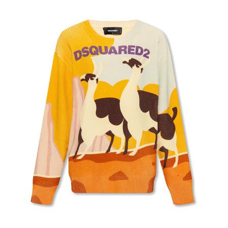 Dsquared2, Wool sweater Geel, Heren, Maat:XL,wol