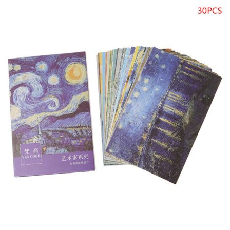 30 ark Berömda Personer Målningar Retro Vintage Vykort Julklappskort Wis