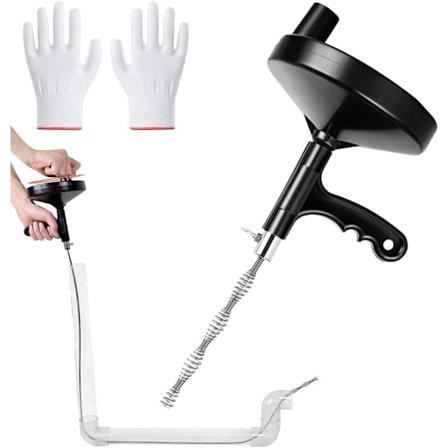 Avloppsrensare, 7 m professionell avloppsrensare för kök, toalett och avlopp, med handskar