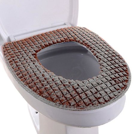 Toilet Seat Cover Bathroom Soft Thicker Warmer Stretchable Washabl