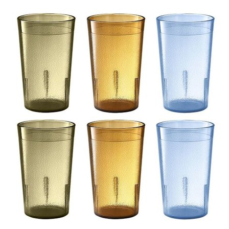 6 stk. 300ml Frostmaterede Anti-fald Plastkopper Stabelbare