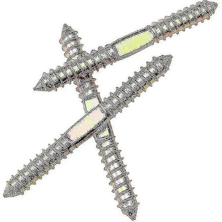 10 stk Dobbelthodet Treskruer Platering Selvskjærende Gjenge 78mm*8mm For Møbelfiksering Dyvel Trebearbeidingskobling