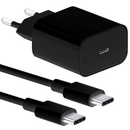 Charger for Samsung 25W - Fast Charger USB-C - Power Adapter+Cable 2m Black