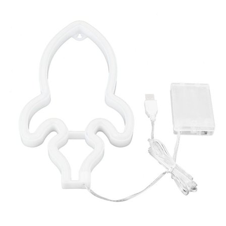 Neonlampa Innovativ LED-neonskylt i raketform för barnrum