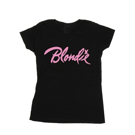 Blondie Dam/Dam Classic Logo Bomull T-shirt L Svart