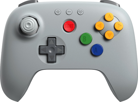 8BitDo 64 Bluetooth Controller Grey - N64-inspirerad handkontroll för Switch och Windows