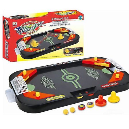 Børnelegetøj Desktop Mini Ishockey Bord Dobbelt Battle Game Fodbold Bord 2 i 1 bane